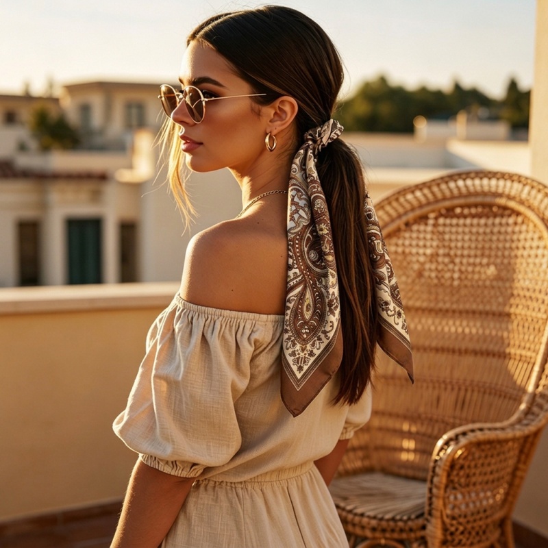 Lüks saten kare eşarp Paisley  - Luxury Bags Vintage incelemesi ve fiyatı